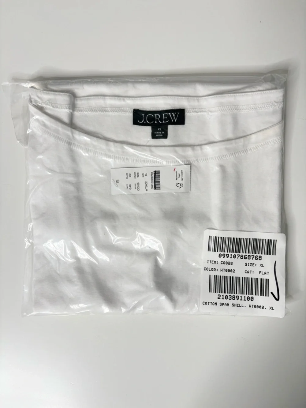NWT J. Crew Stretch Cotton Shell Top White